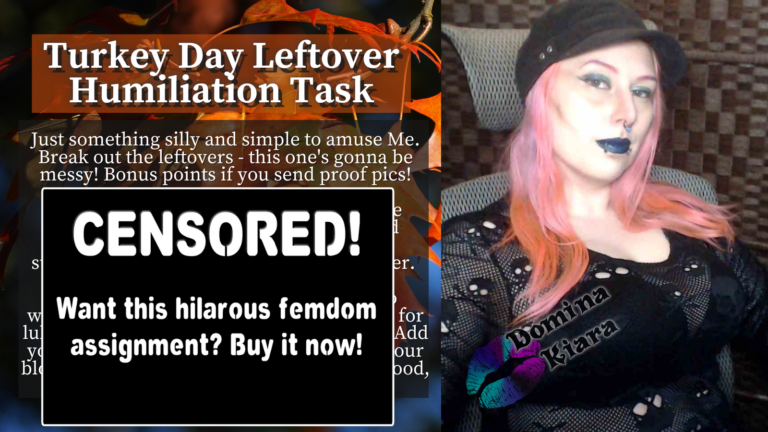 Buy Mistress Kiara's CEI JOI Thanksgiving humiliation assignment